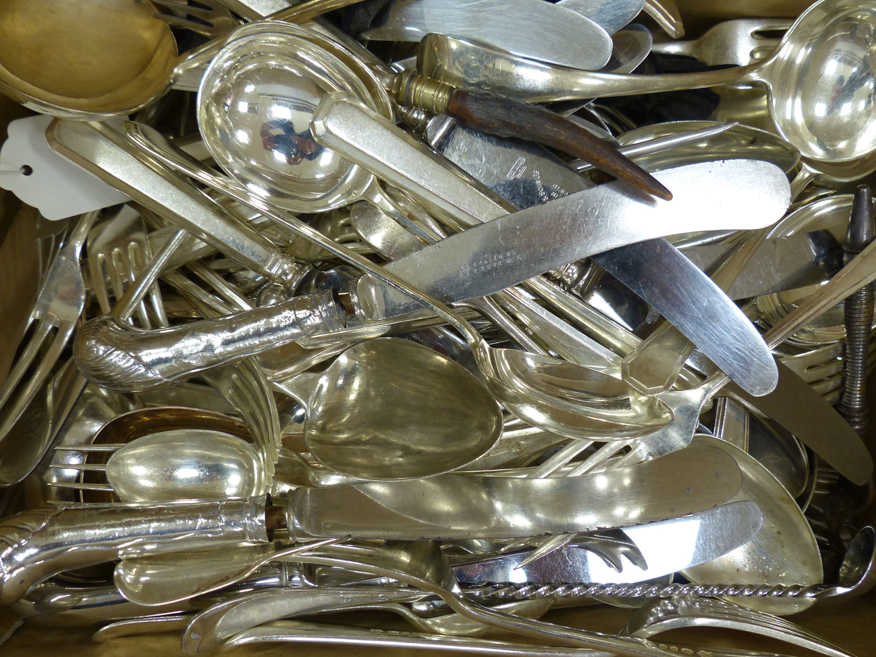 A quantity of silver plated flatware